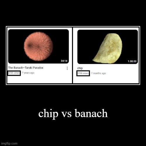 Chip Vs Banach | chip vs banach | | image tagged in funny,demotivationals | made w/ Imgflip demotivational maker