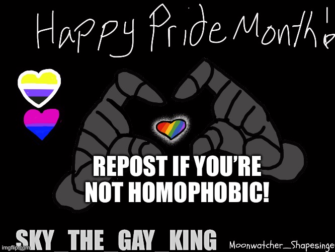 Repost! | REPOST IF YOU’RE NOT HOMOPHOBIC! SKY_THE_GAY_KING | made w/ Imgflip meme maker