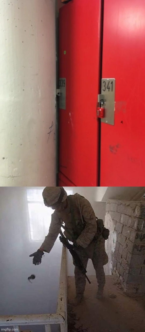 The wall blocking one of the lockers | image tagged in grenade drop,wall,lockers,locker,you had one job,memes | made w/ Imgflip meme maker