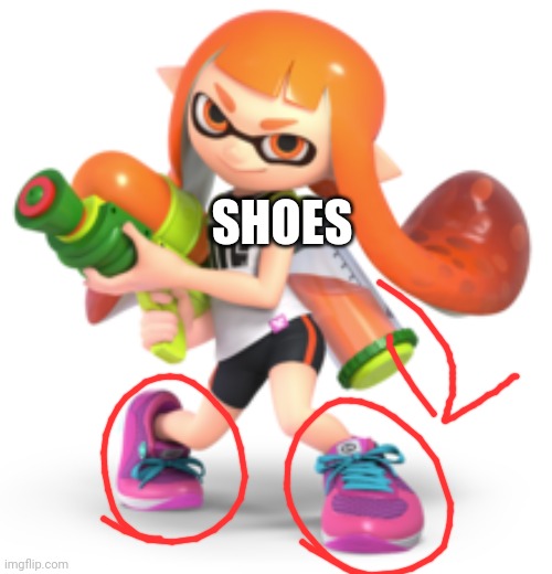Inkling girl | SHOES | image tagged in inkling girl | made w/ Imgflip meme maker