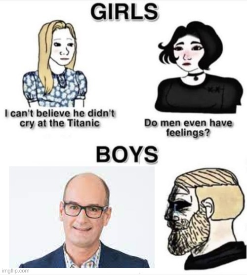 He had a great 21 years on sunrise, stay safe kochie | image tagged in do men even have feelings | made w/ Imgflip meme maker