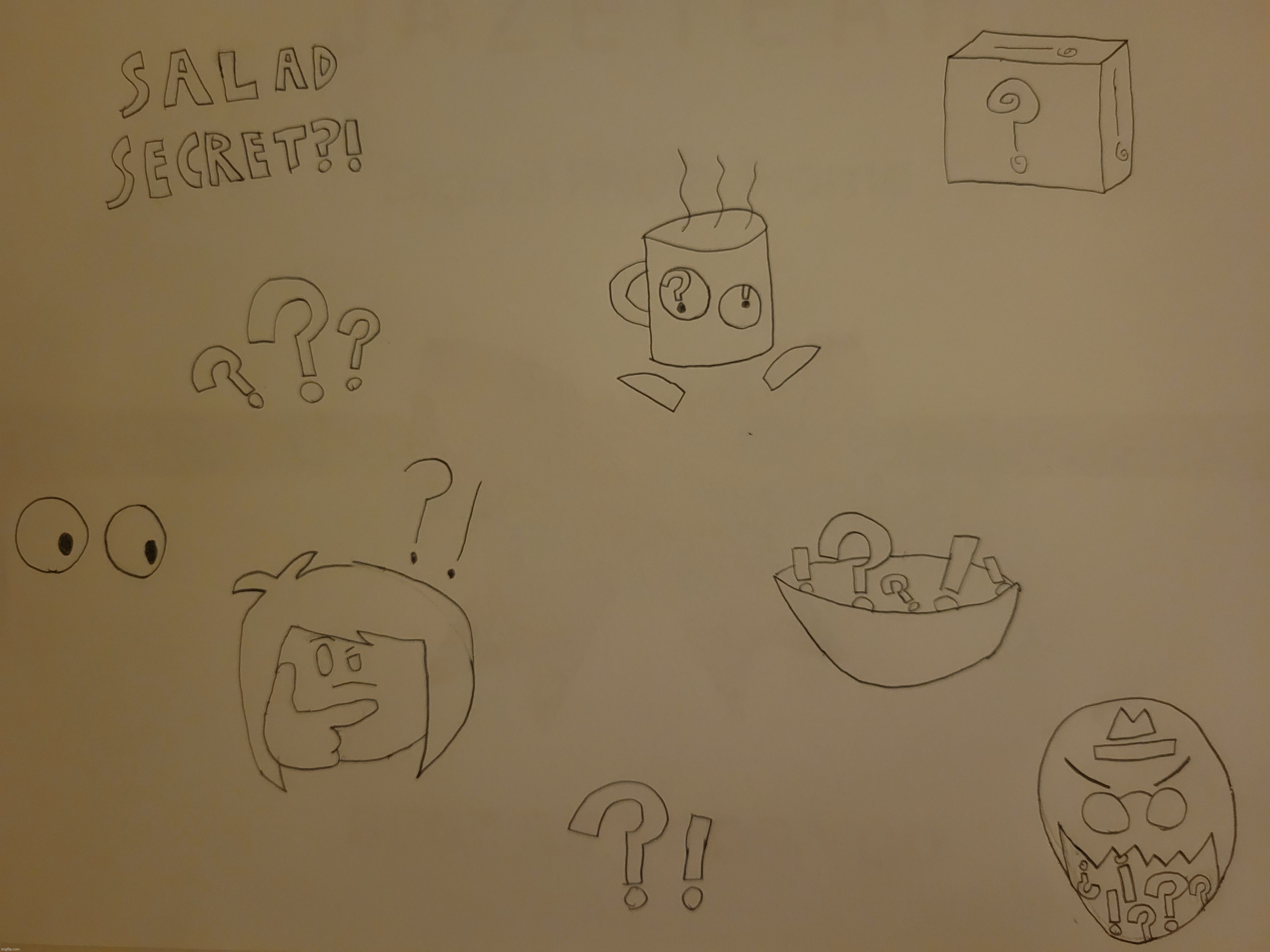 secret area background sketch for Salad Struggles! | made w/ Imgflip meme maker