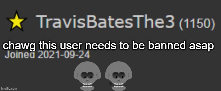 ignore my emojis | chawg this user needs to be banned asap; 💀💀 | made w/ Imgflip meme maker