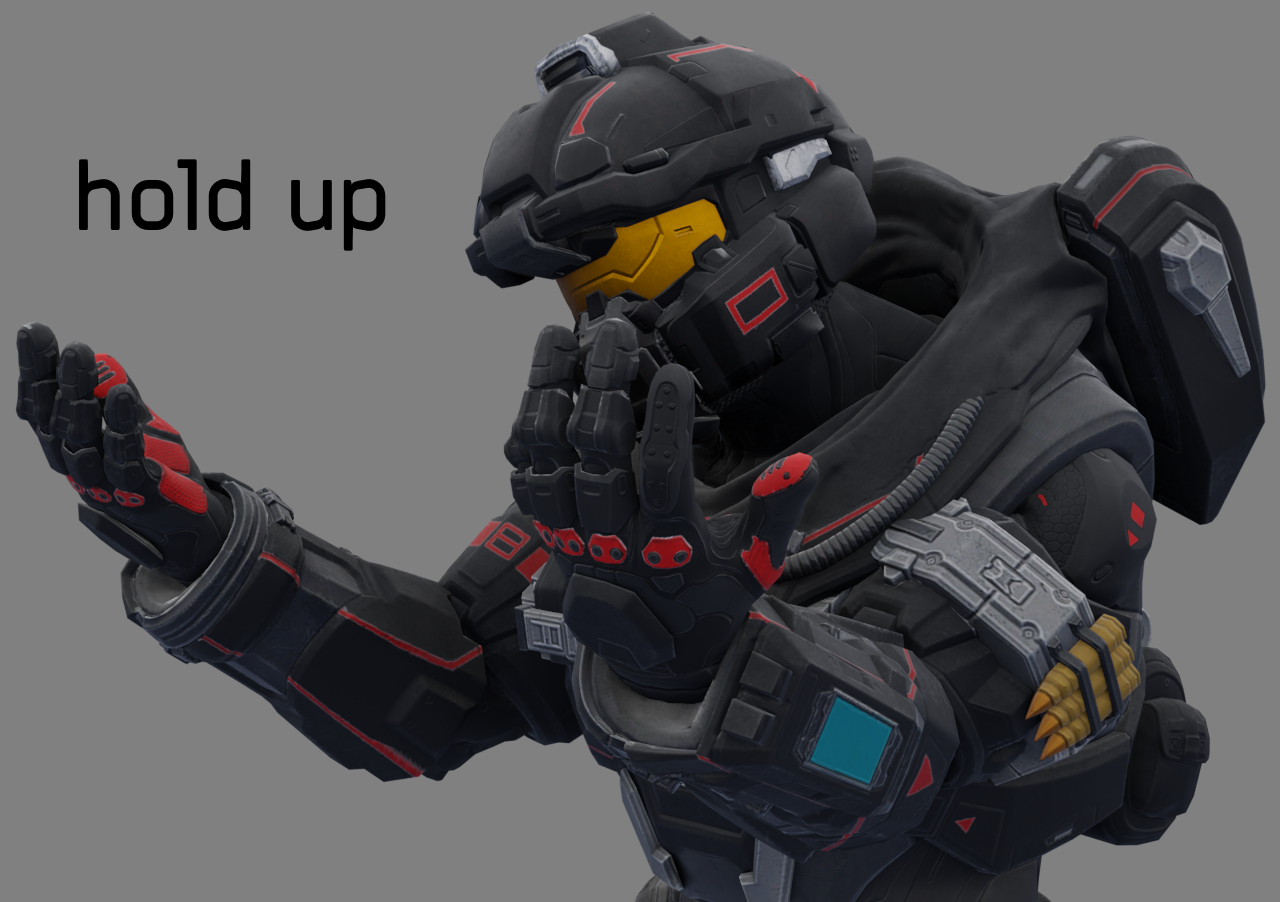 Halo Spartan Fred-104 Hold Up Blank Meme Template