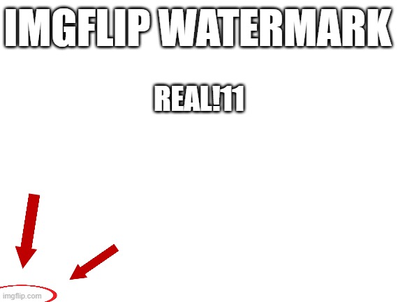 imgflip watermark | IMGFLIP WATERMARK; REAL!11 | image tagged in blank white template | made w/ Imgflip meme maker