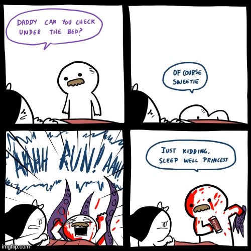 Srgrapho now (#1,824 | image tagged in comics/cartoons,comics,srgrafo 152,monster,bed | made w/ Imgflip meme maker