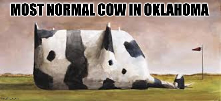 How do you stop em? | MOST NORMAL COW IN OKLAHOMA | image tagged in most,normal,cow | made w/ Imgflip meme maker