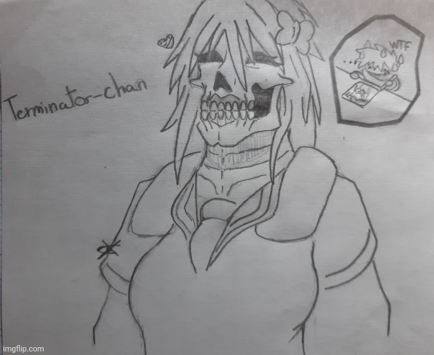 Terminator-Chan (very cursed genderswap of a random character request) | image tagged in terminator-chan | made w/ Imgflip meme maker