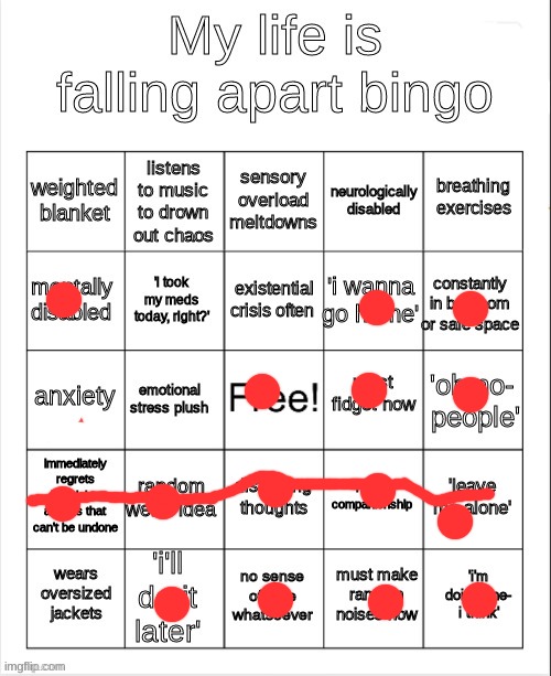 my life is falling apart bingo | image tagged in my life is falling apart bingo | made w/ Imgflip meme maker