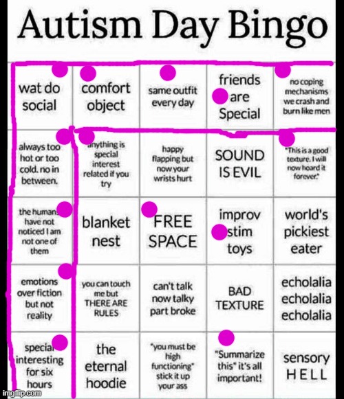 I need my necklace in public | image tagged in autism bingo | made w/ Imgflip meme maker