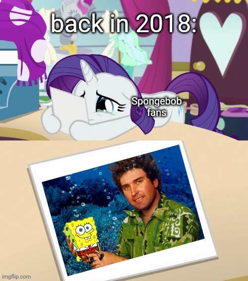 image tagged in rarity,spongebob,sad | made w/ Imgflip meme maker