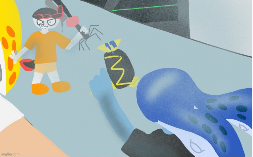 Remade part of the fight scene from cellular humor (a webcomic I made) | made w/ Imgflip meme maker