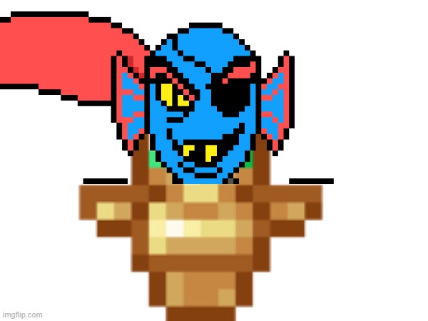Totem of Undyne | image tagged in undertale,undyne,minecraft,oh wow are you actually reading these tags | made w/ Imgflip meme maker