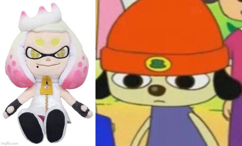 image tagged in pearl plushy,parappa face | made w/ Imgflip meme maker