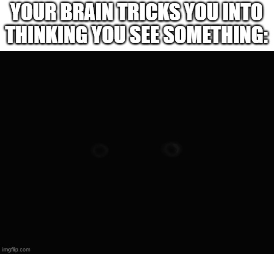 If you see anything, run... | YOUR BRAIN TRICKS YOU INTO THINKING YOU SEE SOMETHING: | image tagged in funny,memes,funny memes,smart,just a tag,run whilst you still can | made w/ Imgflip meme maker