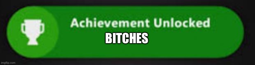 Xbox One achievement  | BITCHES | image tagged in xbox one achievement | made w/ Imgflip meme maker