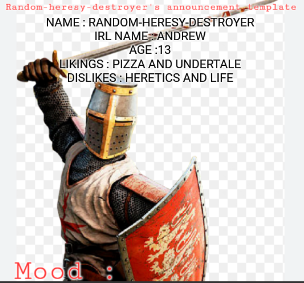 Andy's announcement tenplate Blank Meme Template