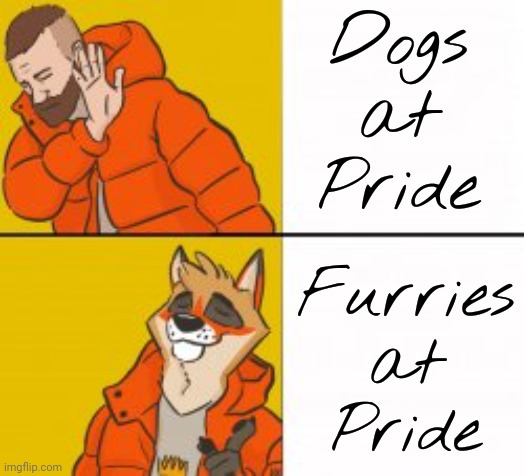 Don't endanger your fellow LGBT community members. | Dogs
at
Pride; Furries
at
Pride | image tagged in furry drake,allergies,safety first,animal attack | made w/ Imgflip meme maker