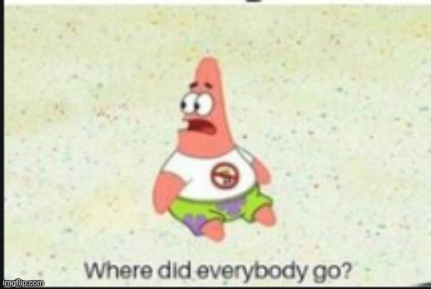 patrick where did everybody go | image tagged in patrick where did everybody go | made w/ Imgflip meme maker