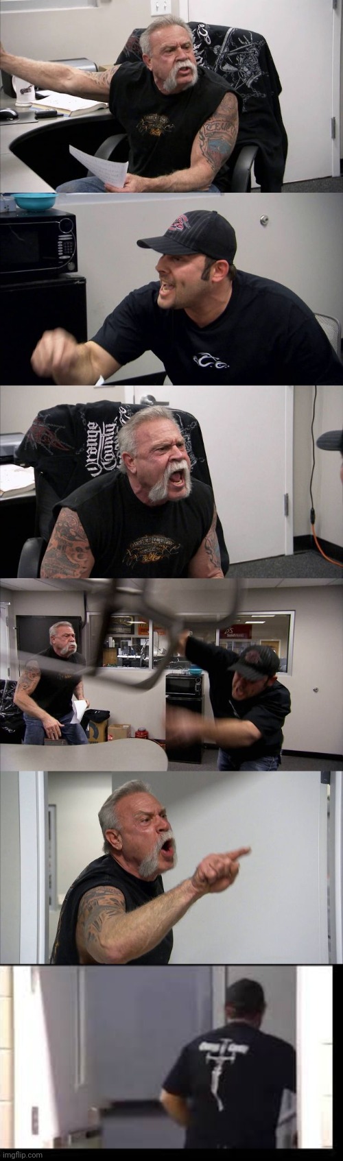 The 6th stage of argument | image tagged in memes,american chopper argument | made w/ Imgflip meme maker