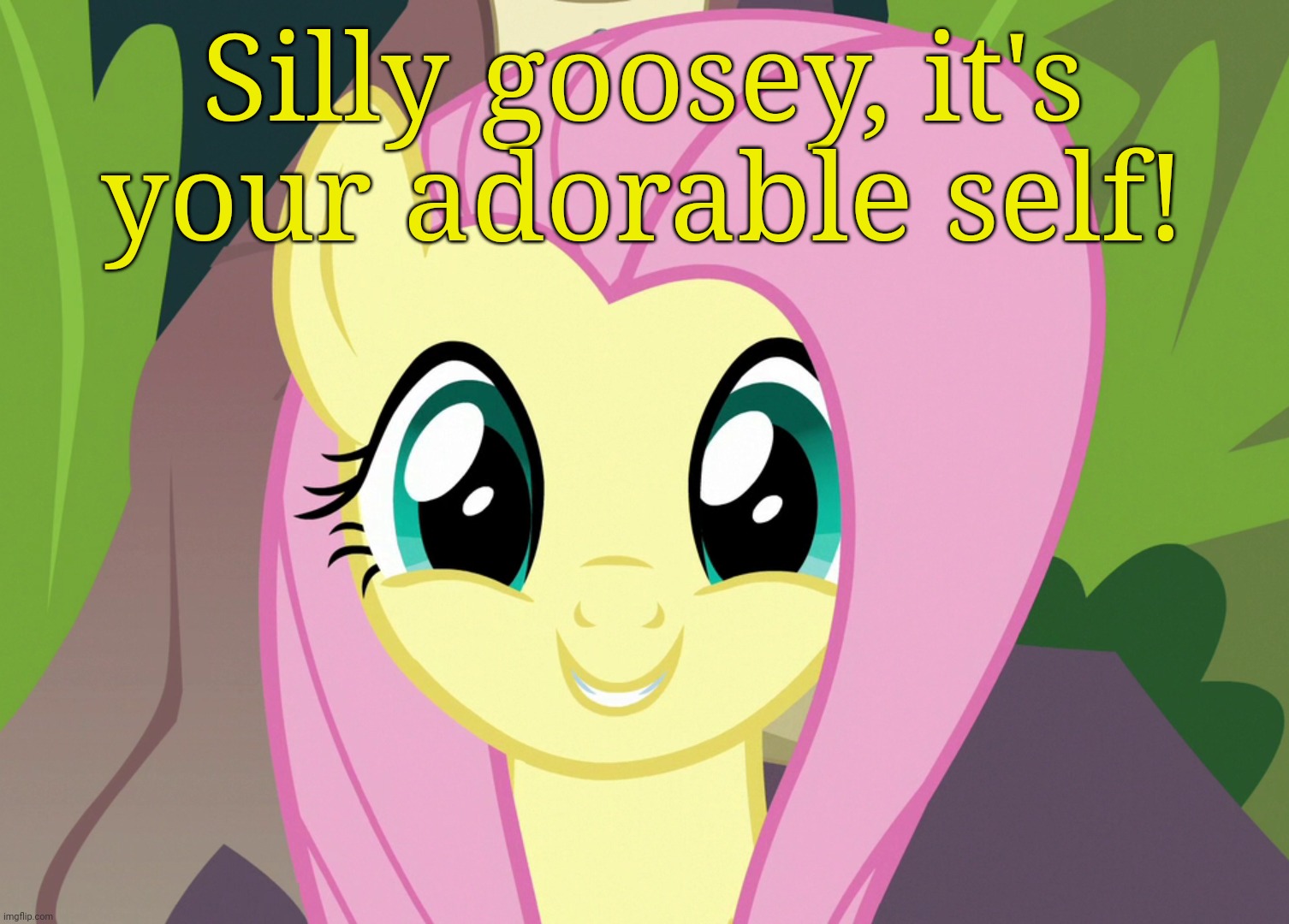 Shyabetes 2 (MLP) | Silly goosey, it's your adorable self! | image tagged in shyabetes 2 mlp | made w/ Imgflip meme maker