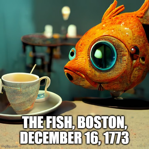 Having a Tea Party | THE FISH, BOSTON, DECEMBER 16, 1773 | image tagged in history memes | made w/ Imgflip meme maker