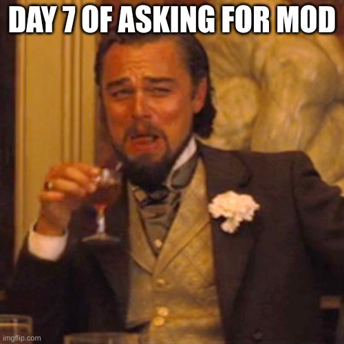 Laughing Leo Meme | DAY 7 OF ASKING FOR MOD | image tagged in memes,laughing leo | made w/ Imgflip meme maker