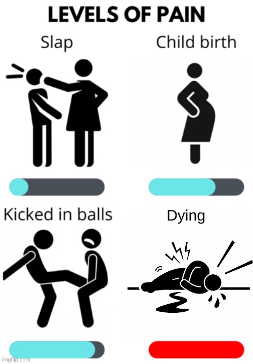 Levels of Pain | Dying | image tagged in levels of pain | made w/ Imgflip meme maker