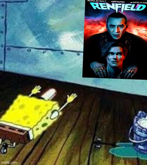 spongebob worships renfield | image tagged in spongebob worship,renfield,dracula,universal studios | made w/ Imgflip meme maker