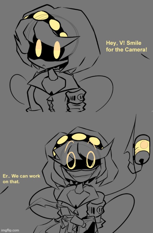 V's killer smile (Art by umblrspectrum) | made w/ Imgflip meme maker