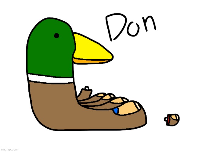 Don | image tagged in foot,duck,drawing | made w/ Imgflip meme maker