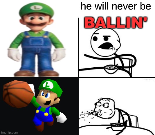 He will never be ballin | image tagged in he will never be ballin | made w/ Imgflip meme maker