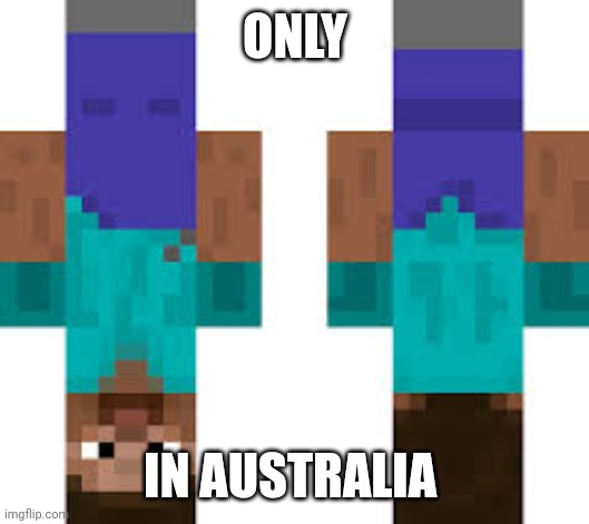 Steven Upside Down | ONLY; IN AUSTRALIA | image tagged in upside down,minecraft,meanwhile in australia | made w/ Imgflip meme maker