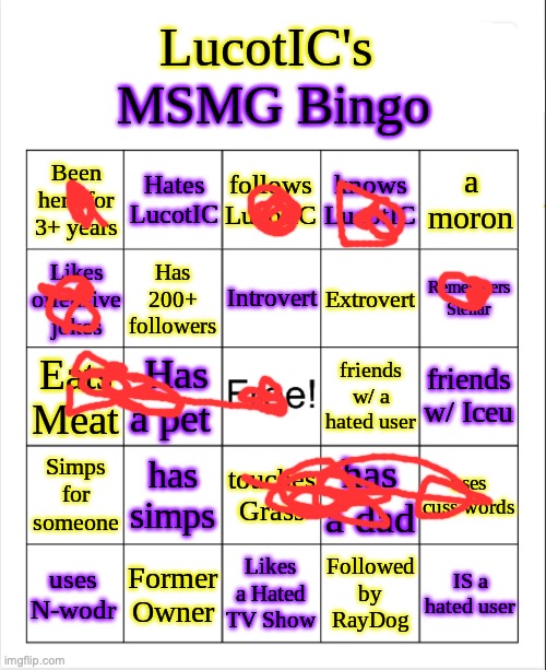 LucotIC's MS_Memer_Group Bingo | image tagged in lucotic's ms_memer_group bingo | made w/ Imgflip meme maker