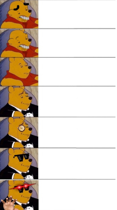 Tuxedo Winnie the pooh 7 panel Blank Meme Template