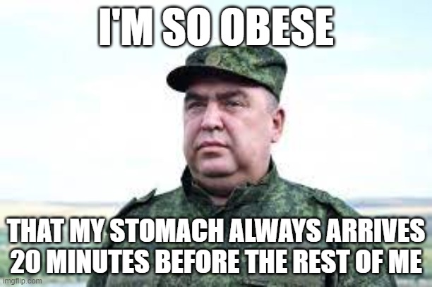 Captain Hippo | I'M SO OBESE; THAT MY STOMACH ALWAYS ARRIVES 20 MINUTES BEFORE THE REST OF ME | image tagged in captain hippo | made w/ Imgflip meme maker