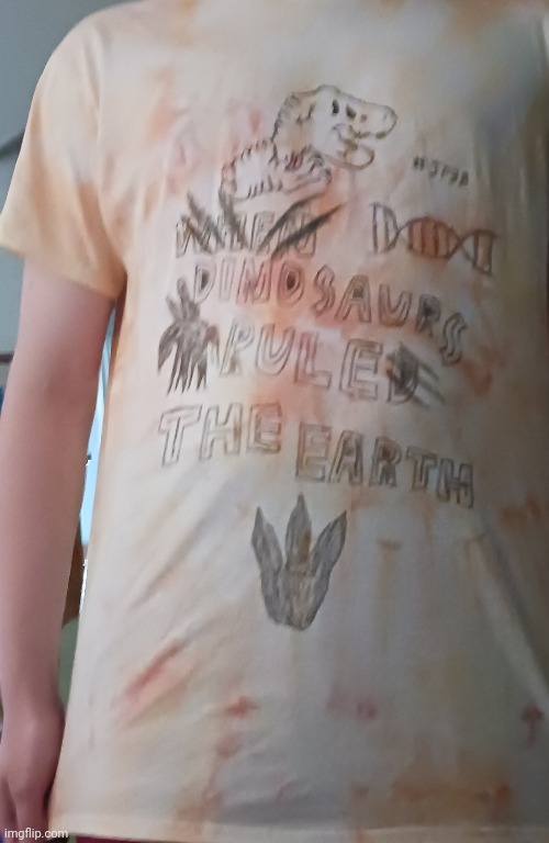 ARM REVEAL!!! + I made this shirt myself (sorry if it's blurry, my little bro took the picture) | image tagged in t-shirt,jp30,jurassic world dominion | made w/ Imgflip meme maker