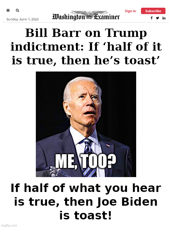 If Half of What You Hear Is True, Then Joe Biden Is Toast! | image tagged in joe biden,biden crime family,guilty,donald trump,witch hunt,innocent | made w/ Imgflip meme maker