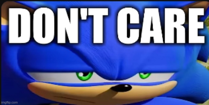 sonic dont care | image tagged in sonic dont care | made w/ Imgflip meme maker