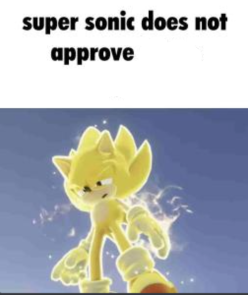 super sonic doesnt approve Blank Meme Template