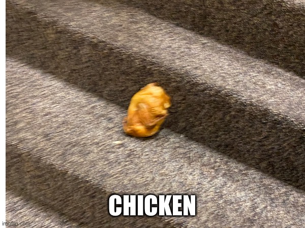 Chicken | CHICKEN | image tagged in memes,funny,funny memes,chicken,stairs,food | made w/ Imgflip meme maker