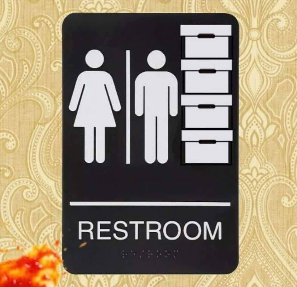 High Quality Trump Mar a Lago restroom with boxes and ketchup Blank Meme Template