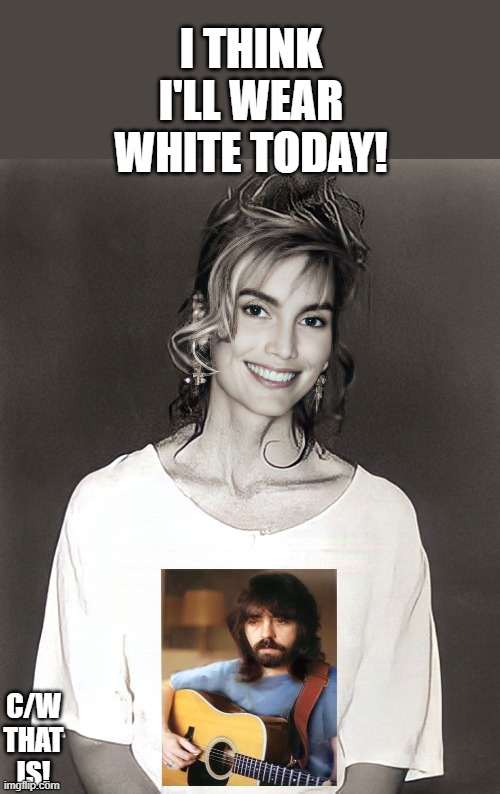 ? I'm a lover of the Bayou ? | I THINK I'LL WEAR WHITE TODAY! C/W THAT IS! | image tagged in music,clarence,guitar,country music,rock music,model | made w/ Imgflip meme maker