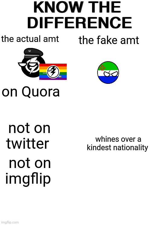 Know The Difference | the actual amt; the fake amt; on Quora; not on twitter; whines over a kindest nationality; not on imgflip | image tagged in know the difference | made w/ Imgflip meme maker