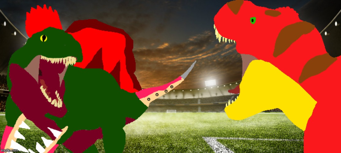 Tyrex fighting his childhood killer | made w/ Imgflip meme maker