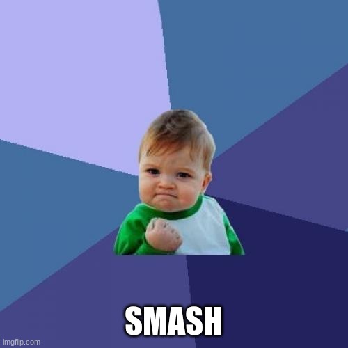 SMASH | image tagged in memes,success kid | made w/ Imgflip meme maker