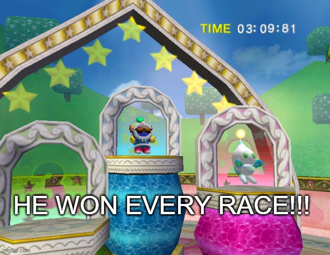 ive been doing this for 50 minutes | HE WON EVERY RACE!!! | made w/ Imgflip meme maker
