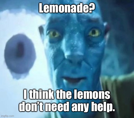 Avatar guy | Lemonade? I think the lemons don’t need any help. | image tagged in avatar guy | made w/ Imgflip meme maker