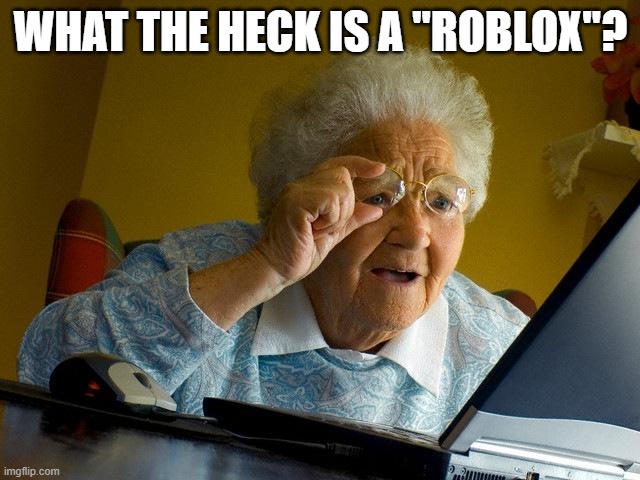 Roadblocks | WHAT THE HECK IS A "ROBLOX"? | image tagged in memes,grandma finds the internet,roblox,roblox meme,boomer,baby boomers | made w/ Imgflip meme maker