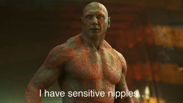 High Quality Drax "I have Sensitive Nipples" Blank Meme Template